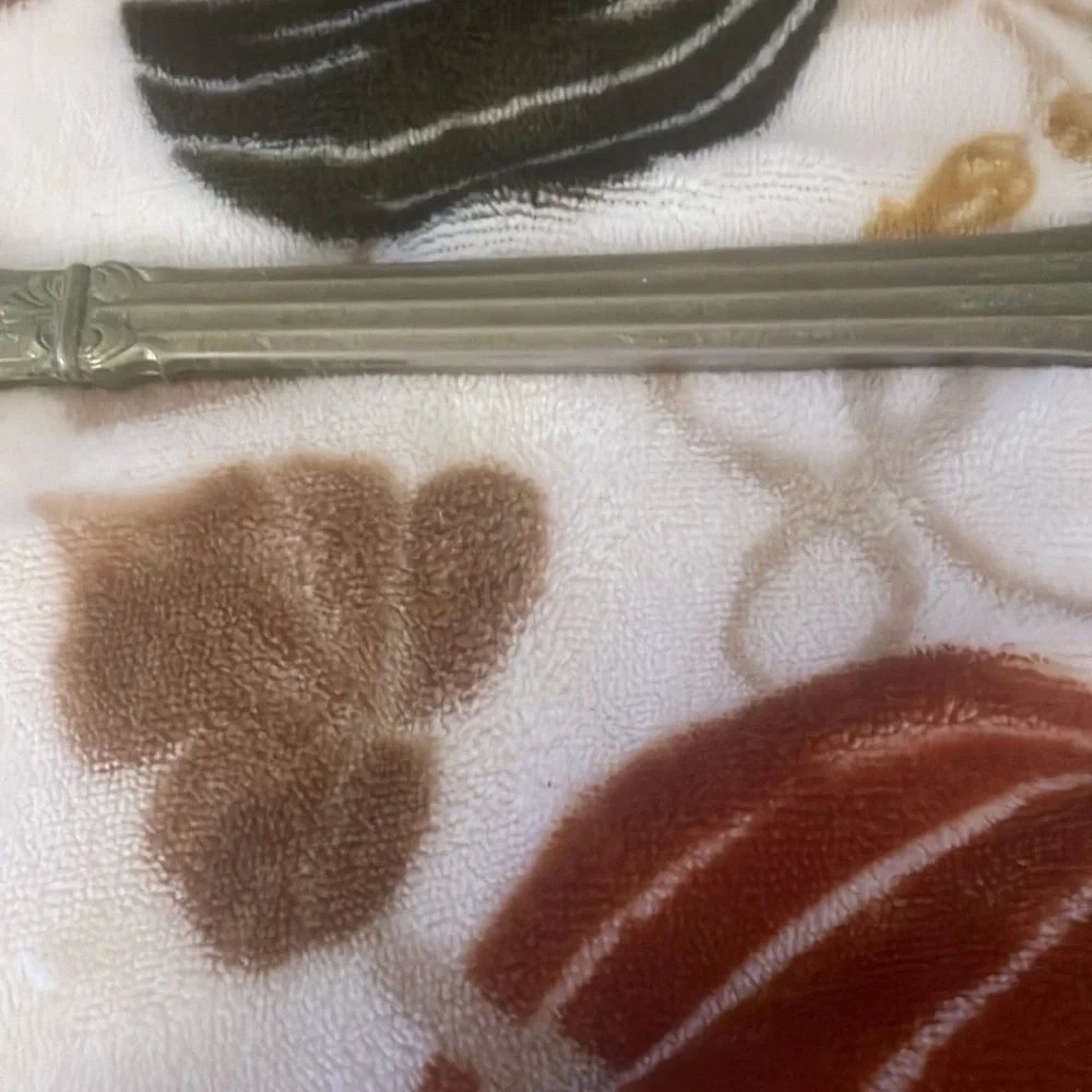 Antique hand mirror floral silver orange boho